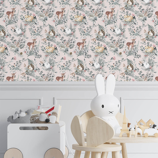 tapety i naklejki ścienne TAPETA w rolce - WOODLAND PINK