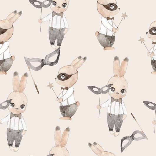 naklejki ścienne do pokoju dziecka Tapeta Bunny Masquerade Nude 53cmx10m PZ