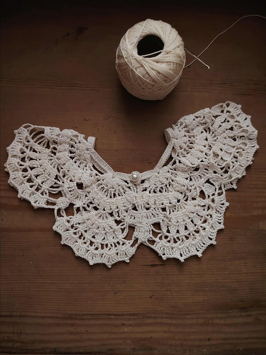 Akcesoria pozostałe Szydełkowy koronkowy kołnierzyk wzór vintage