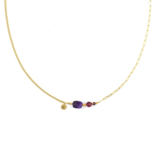 naszyjniki - inne Baby Bestseller! Naszyjnik z Ametystem z kapką bordo