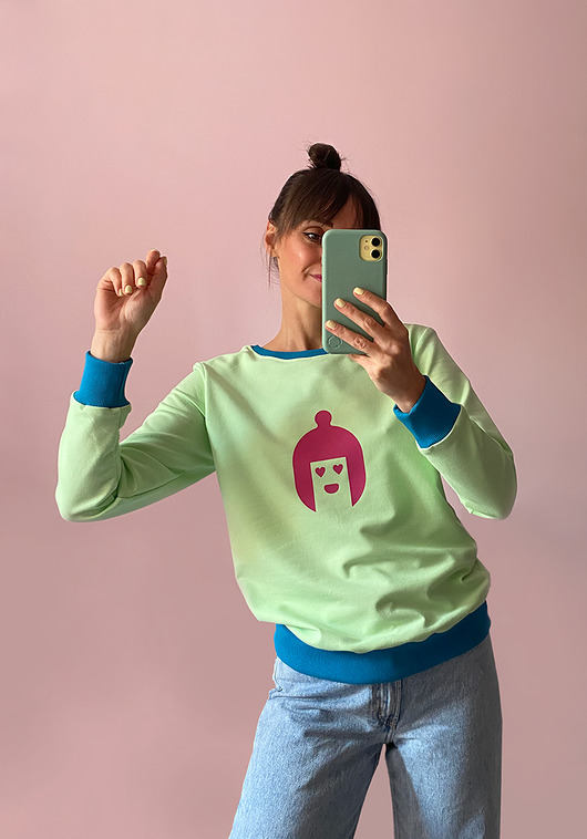 bluza bez kaptura damska Bluza PISTACJOVA