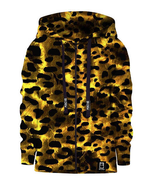 bluzy dla chłopców Bluza Zamek Chłopiec DR.CROW Gold Leopard