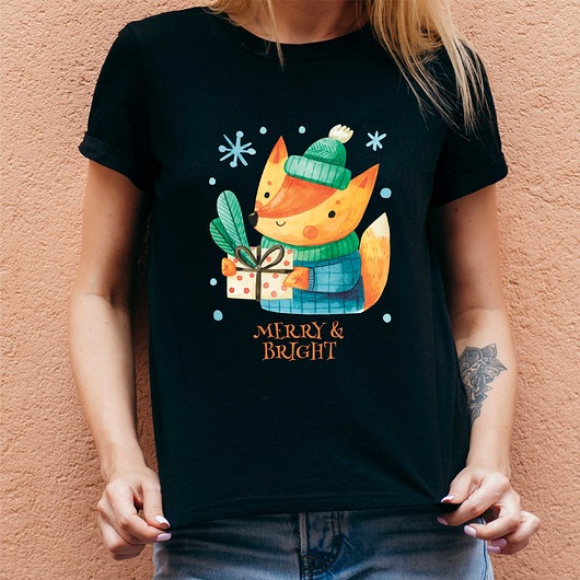 t-shirt damskie Koszulka damska organiczna Lisek