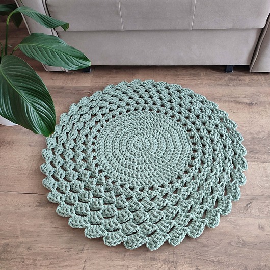 dywany Dywan okrągły szydełkowy ze sznurka bawełnianego 70cm