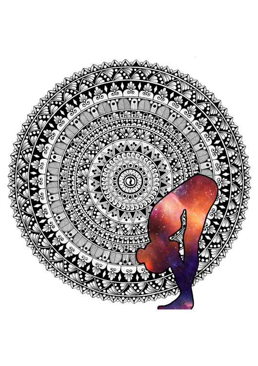 grafiki i ilustracje Mandala Uttanasana 1