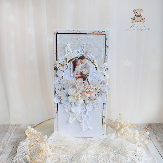 kartki scrapbooking Kartka ślubna, pamiątka ślubu "SweetheartLove" GOTOWA