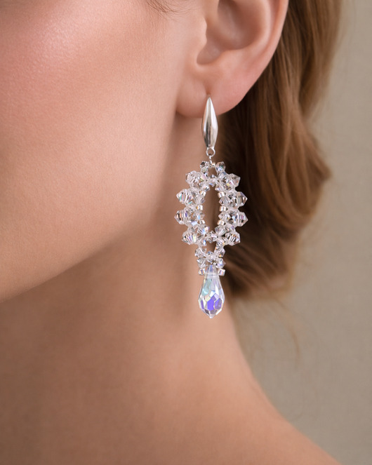 kolczyki szklane Kolczyki Crystal AB- Biżuteria z Kryształów Preciosa