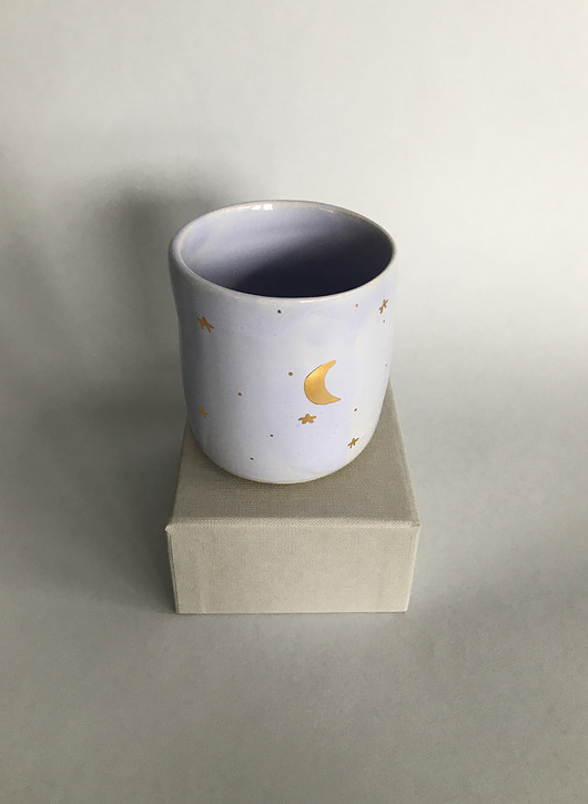 Ceramiczny kubek bez ucha w kolorze lawendowym ELEMTHEBRAND