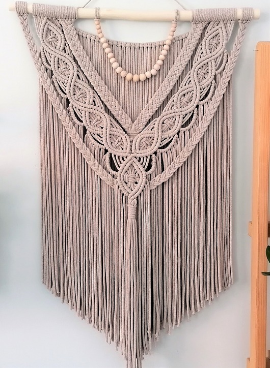 makramy DOSTĘPNA OD RĘKI Makrama Cumbia XL jasny beż