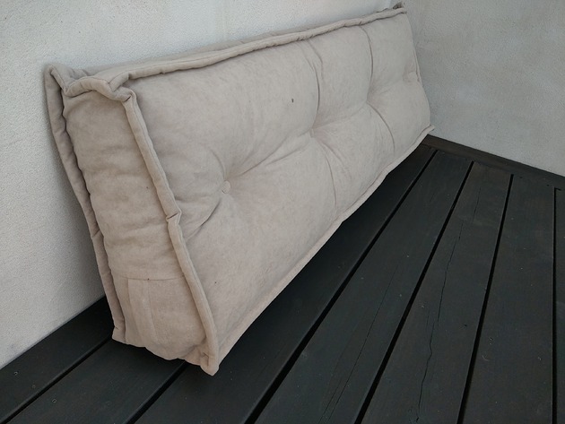 pufy do siedzenia Zagłówek Materac francuski futon Poducha Pikowana kolor Lniany beż