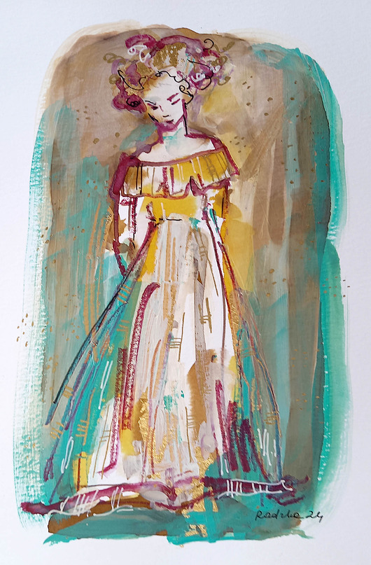 obrazy Lilka 54 - akwarela 16x24 cm unikat