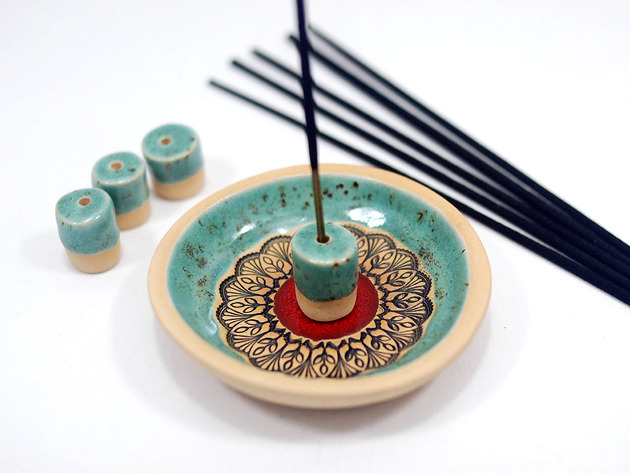 Podstawki pod kadzidełka Ceramiczna podstawka na kadzidło, świeczkę, biżuterię