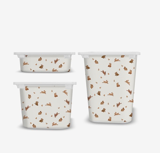 meble do pokoju dziecka Naklejki na pojemniki Trofast Ikea króliki