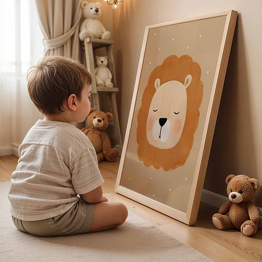 obrazy i plakaty do pokoju dziecięcego Plakat Lew Leon - Plakaty Na Ścianę Dla Dzieci