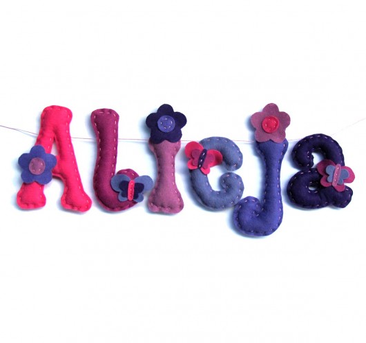 Literki z filcu - Alicja  locoloro