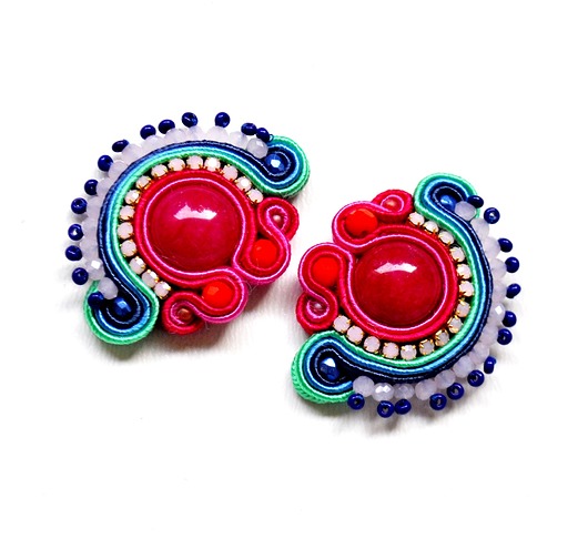 kolczyki soutache Sutaszowe kolczyki ROSE JADEIT _ KOLEKCJA 2022