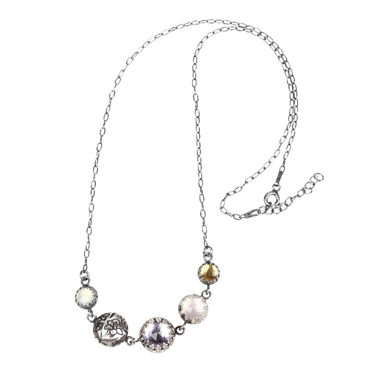 srebrne naszyjniki Srebrny naszyjnik Dream z kolorowymi kamieniami szlachetnymi