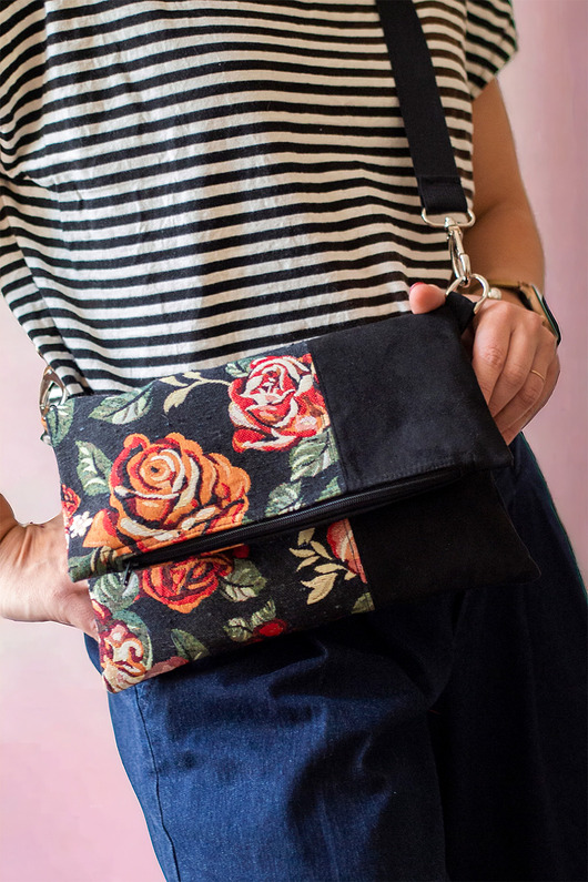 torebki mini Kopertówka w kwiaty patchwork