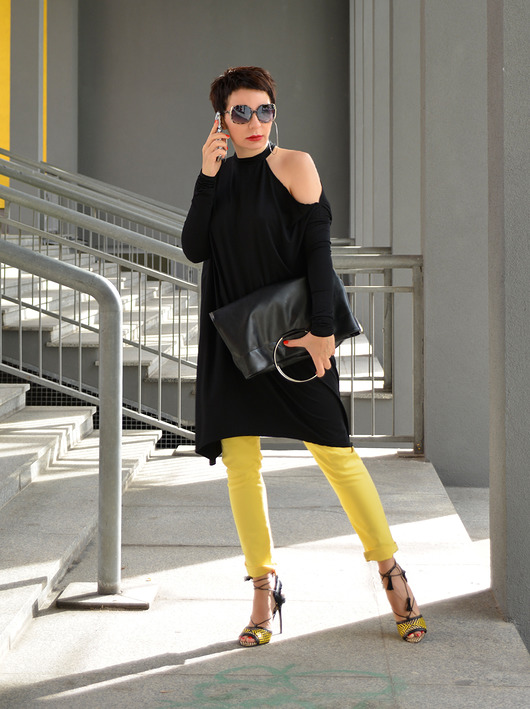 TUNIKA BLACK Oversize momo fashion