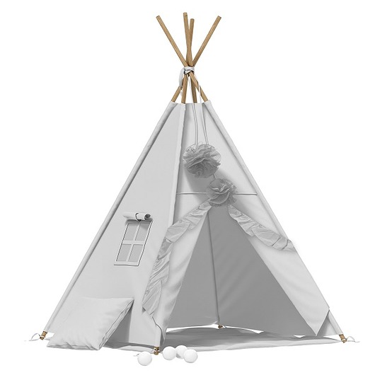 namioty, tipi Namiot tipi z falbankami szary + mata PZ