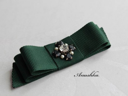Deep Green Bow_zamówienie ANUSHKA