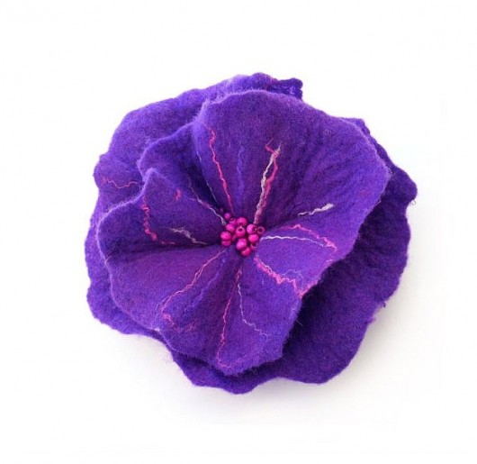 Purple Jedwabnofilcowa Broszka filcant