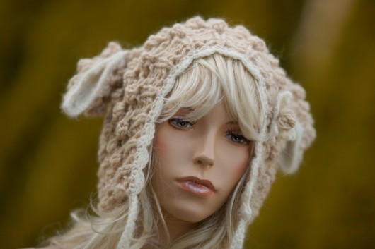 Czapka z uszkami ( alpaka + angora ) HERBE DESIGN