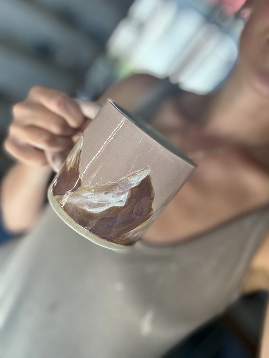 kubki i filiżanki Duży Ceramiczny Kubek Handmade 420 ml z Motywem Górskim Podhale