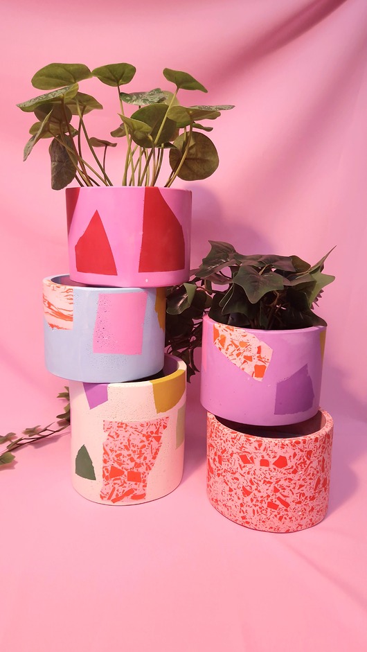 doniczki Osłonka na doniczkę, błękitna doniczka, lastryko