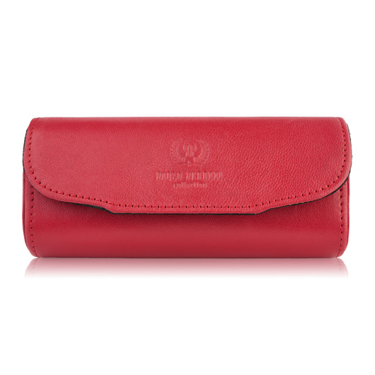 etui na okulary ETUI NA OKULARY PIÓRNIK POKROWIEC ZE SKÓRY CZERWONY PAOLO PERUZZI T-83-RD