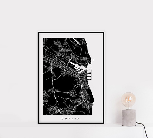 plakat GDYNIA  - mapa miasta PLAKATY GEOMETRYCZNE