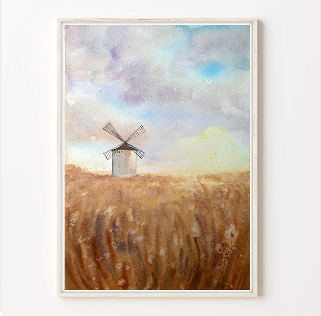 grafiki i ilustracje Młyn. Plakat