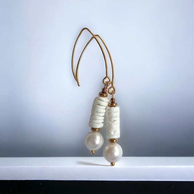 kolczyki z kamieniami LIMITOWANE kolczyki: kolekcja summer white :: PERŁY & MUSZLA II