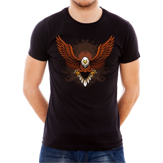 t-shirty męskie Koszulka  czarna z nadrukiem Orzeł