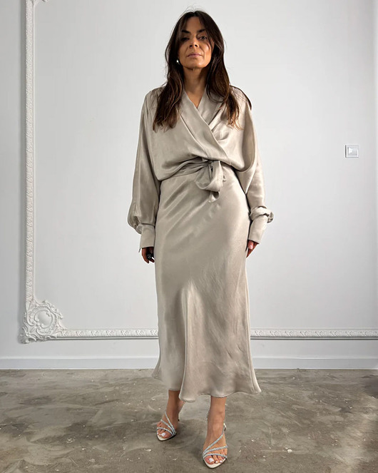 spódnice midi Spódnica Melody premium beige midi