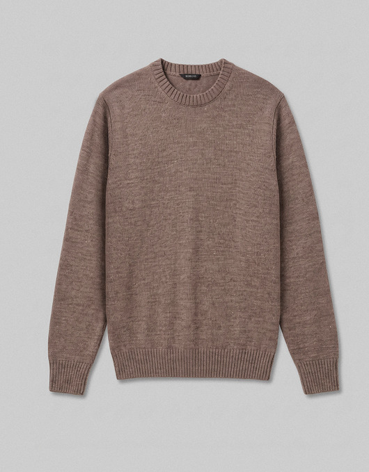 swetry męskie Sweter Staranzano o-neck beżowy