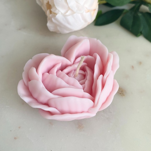 świeczniki i świece Świeca sojowa dekoracyjna "Rose Heart" 75x38mm różowa