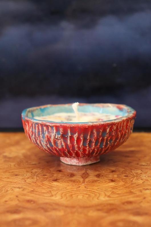 świeczniki i świece Świece Sojowe do Relaksu: Zapach Mięty w Ceramicznych Miseczkach