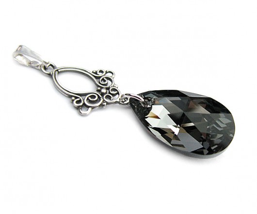 Długi, elegancki wisior kryształ Swarovski - Long Night Marisella