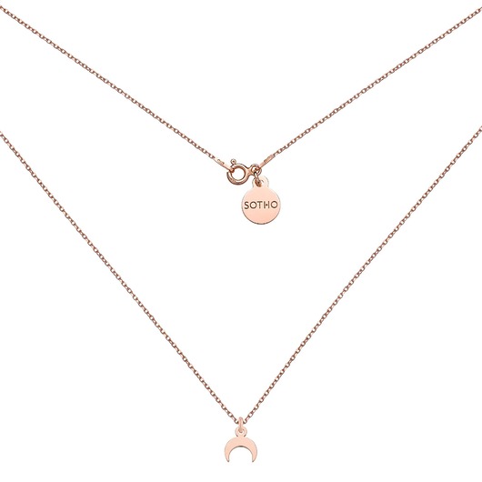 złote naszyjniki Naszyjnik z małym księżycem z różowego złota