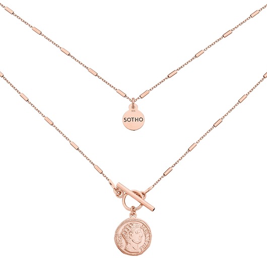 złote naszyjniki Naszyjnik z monetą z różowego złota