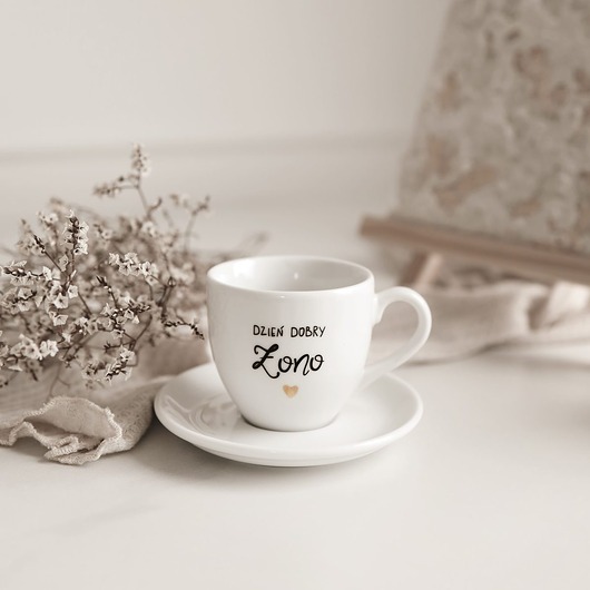 filiżanki Filiżanka ze Spodkiem 100 ml - Dzień Dobry Mężu