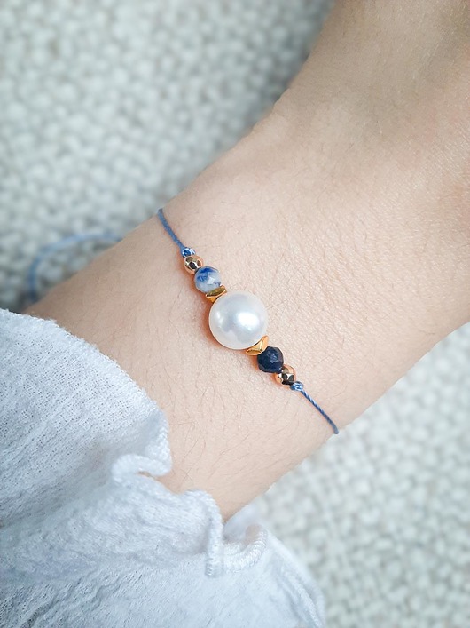 bransoletki na sznurku Bransoletka Zodiakalna Panna Big Pearl