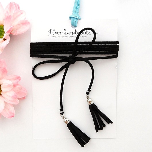 Czarny Choker - Simple Ilovehandmade