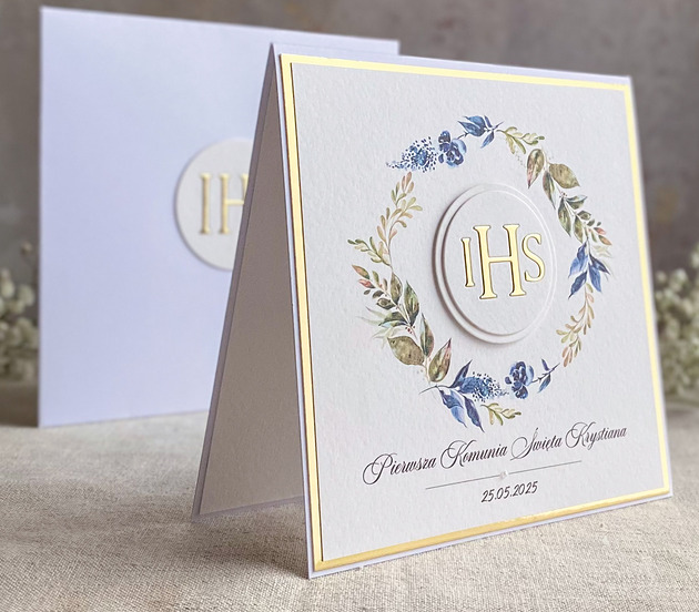 kartki na komunię Kartka na komunię z ozdobną kopertą, 84b