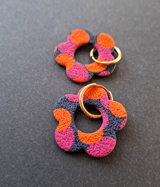 kolczyki z masy plastycznej Kolczyki color no2