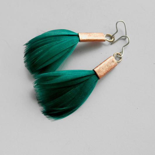 kolczyki z piórami PIÓRKO kolczyki