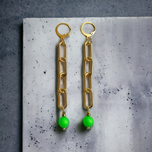 kolczyki swarovski Swarovski neon pearls : neon green