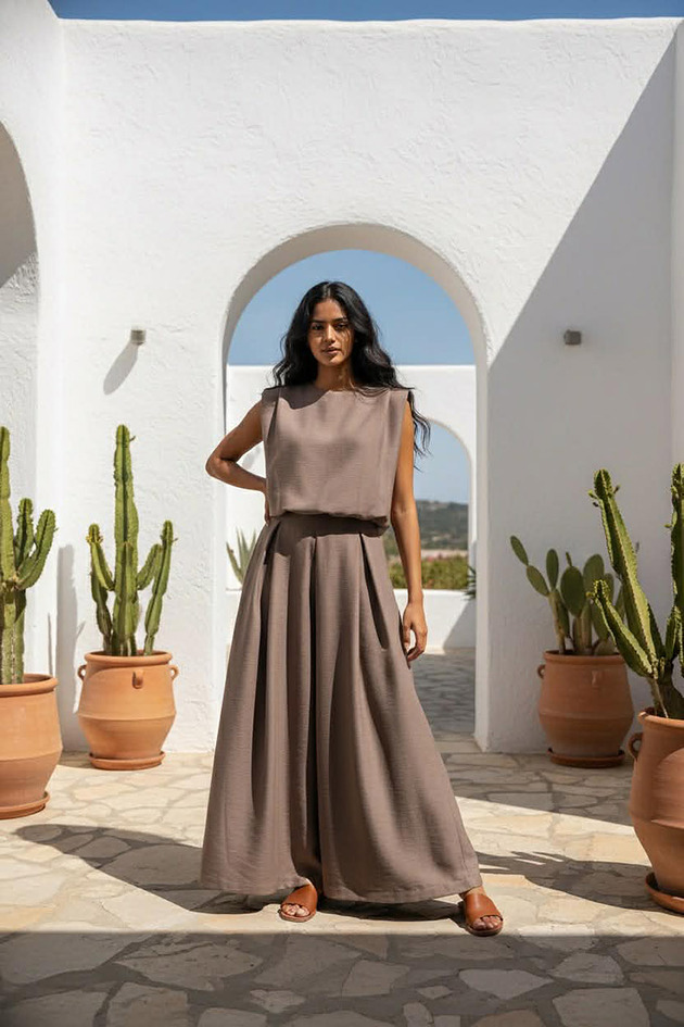 komplety damskie Komplet Santocaro mokka