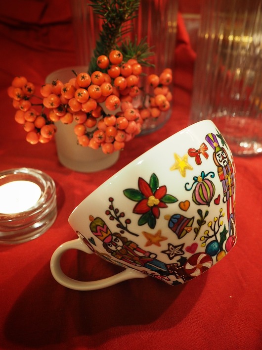 filiżanki Świąteczna filiżanka ze spodkiem Dziadek do Orzechów